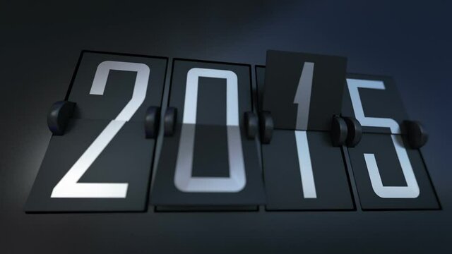 Flip clock. New Year 2016. Calendar with flipping pages. Calendar turning page from year 2015 to 2016.