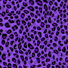 Abstract modern leopard seamless pattern. Animals trendy background. Purple and black decorative vector stock illustration for print, card, postcard, fabric, textile. Modern ornament of stylized skin © Alla
