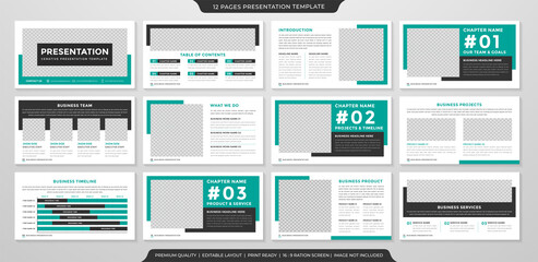 Fototapeta na wymiar multipurpose business presentation template with clean style and modern concept use for business infographic and annual report