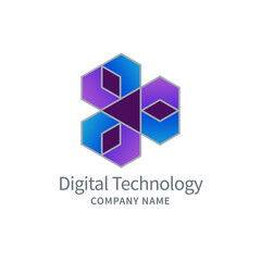 Abstract logo concept design for digital technologies, business, education, health.