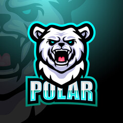 Polar bear mascot esport logo design