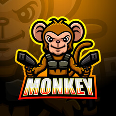 Monkey mascot esport logo design © frescostudio