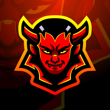 Satanic head mascot esport logo design
