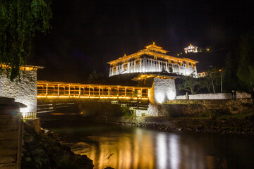 View of Paro Palace in Paro City in Bhutan