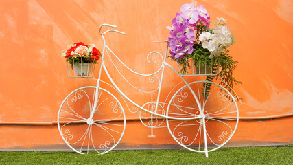bicycle and flowers and garden, vintage, rustic, 