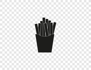 Fast food, french fries, fries icon. Vector illustration, flat design.