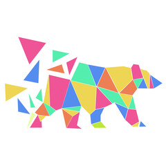 Fototapeta na wymiar colorful bear graphic triangles illustration