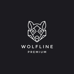 Head Wolf Logo Template. Vector Illustrator. in black backround 