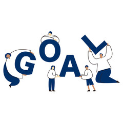 SDGs: Goal 17. Image illustration of 'PARTNERSHIPS'.  Vector illustration on white background.