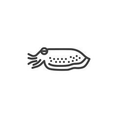 Cuttlefish mollusk line icon. linear style sign for mobile concept and web design. Cuttlefish animal outline vector icon. Symbol, logo illustration. Vector graphics