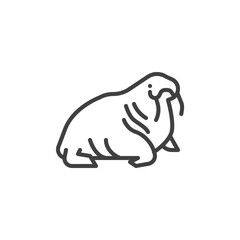 Walrus marine mammal line icon. linear style sign for mobile concept and web design. Walrus animal outline vector icon. Symbol, logo illustration. Vector graphics