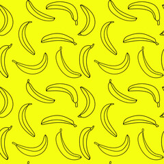 banana on a yellow background vector illustration for textiles for packaging for children's things