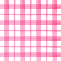 Red watercolor checkered pattern. 