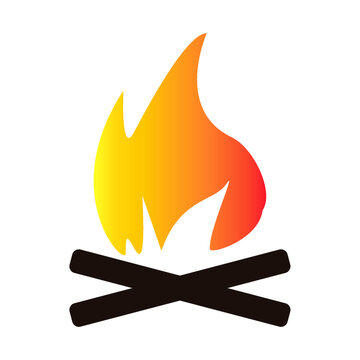 Fever icon, camping in nature, piktogram