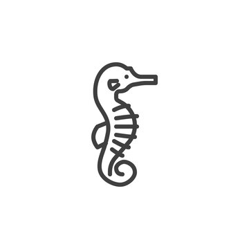 recommend clip art: Seahorse line icon. linear style sign for mobile concept and web design. Seahorse animal outline vector icon. Symbol, logo illustration. Vector graphics