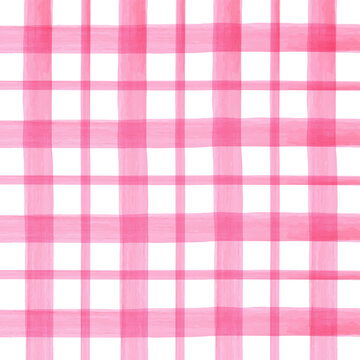 Red watercolor checkered pattern. 