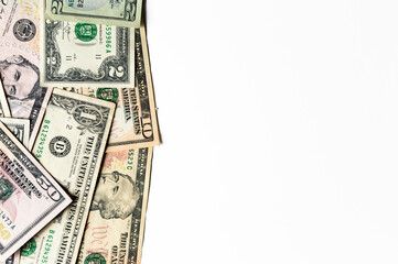 Money dollar background with blank space.