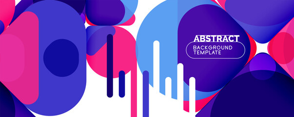 Modern geometric round shapes and dynamic lines, abstract background. Vector illustration for placards, brochures, posters and banners