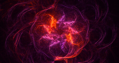 3D rendering abstract multicolor fractal light background