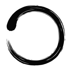 Japanese Enso Zen Circle Brush Vector Art Illustration 