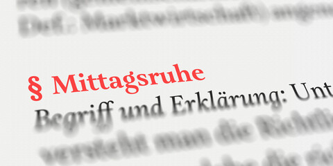 Mittagsruhe rechtlich erklärt mit Paragraph Zeichen