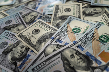 100 dollar bills as background