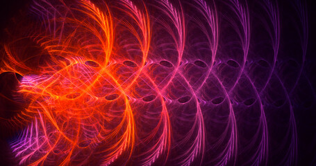 3D rendering abstract multicolor fractal light background