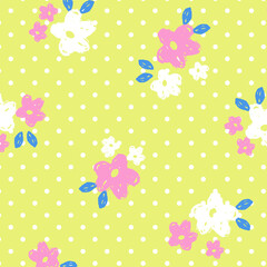 Floral seamless pattern. Hand drawn. For textile, wallpapers, print, wrapping paper. Vector stock illustration.