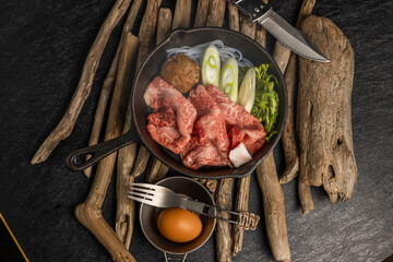 和牛ですき焼き Sukiyaki of high-quality Japane beef