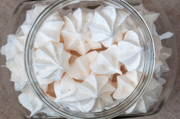 meringue in a jar. view from above
