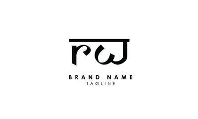 Alphabet letters Initials Monogram logo RW, WR, R and W, Alphabet Letters RW minimalist logo design in a simple yet elegant font, Unique modern creative minimal circular shaped fashion brands