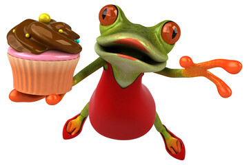 Obraz premium Fun frog - 3D Illustration