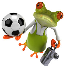 Naklejka premium Fun frog gardener - 3D Illustration