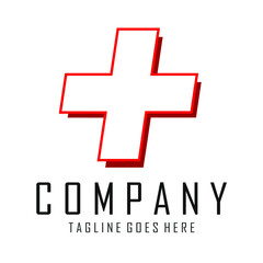 Obraz premium symbol design plus white color with red outline