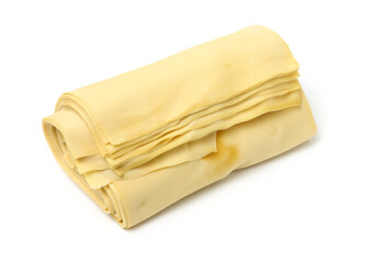 Bean curd skin on white background. 