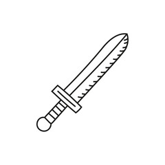 Hand drawn medieval sword. Vector illustration in sketch style on a white background.