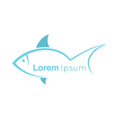 Vector fish icon. Logo template isolated on white background.