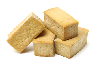 Dried bean curd on white background