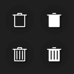 Set of recycle bin. Trash can icon. Delete sign. Illustration vector
