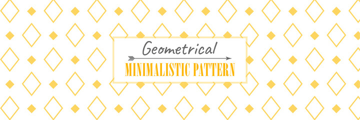 Vintage geometric vector pattern in yellow and white colors. Background with squares and rhombuses. Abstract seamless print for clothing production. Classic pattern for textiles and wallpaper.