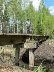 a bridge over a bog ditch,