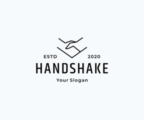 Handshake logo design vector template