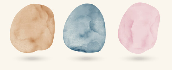 Vector watercolor stains set illustration. Abstract design elements.