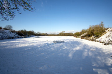 Snow covered field in winter