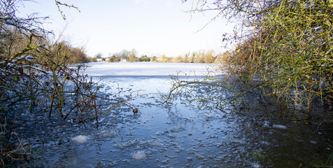 Obraz na płótnie Canvas Frozen over pond image