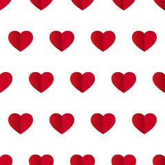 Heart paper pattern, seamless background, love concept, valentine's day, vector.