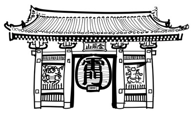 浅草寺の雷門-単体