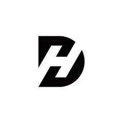 d h dh hd initial logo design vector template
