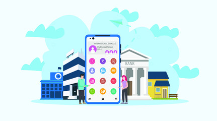 all in one mobile app vector 