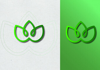 flower logo in green colour 